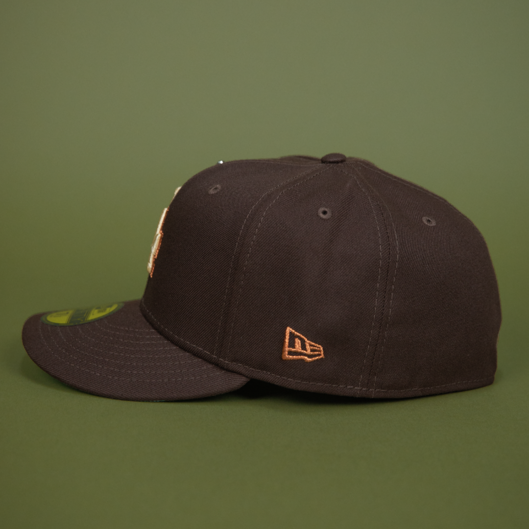 NEW ERA EXCLUSIVE 59FIFTY DARK BROWN LOS ANGELES DODGERS W/ 40TH ANNIVERSARY SIDE PATCH