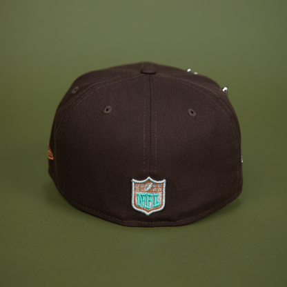 NEW ERA EXCLUSIVE 59FIFTY DARK BROWN LAS VEGAS RAIDERS W/ PRO BOWL SIDE PATCH