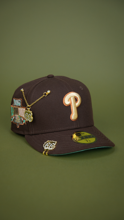 NEW ERA EXCLUSIVE 59FIFTY DARK BROWN PHILADELPHIA PHILLIES W/ 1996 ALL STAR GAME SIDE PATCH