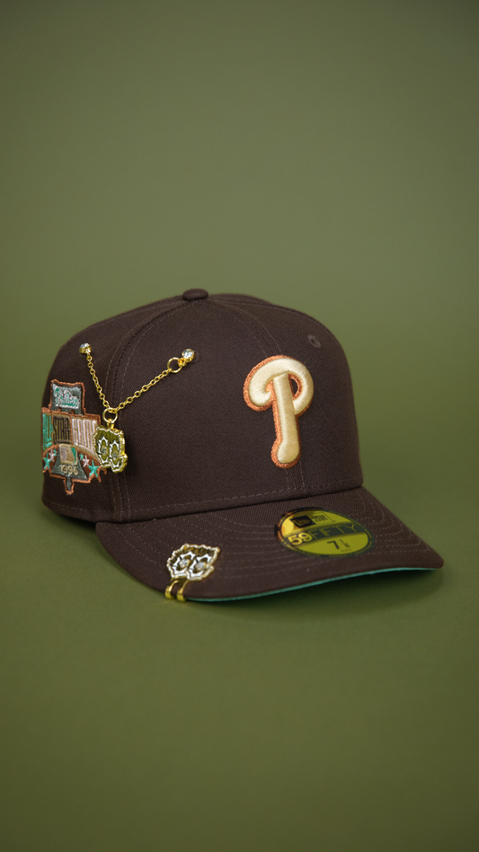 NEW ERA EXCLUSIVE 59FIFTY DARK BROWN PHILADELPHIA PHILLIES W/ 1996 ALL STAR GAME SIDE PATCH