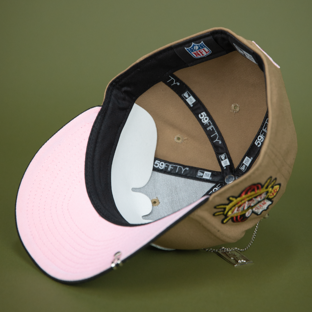 NEW ERA EXCLUSIVE 59FIFTY CAMEL BROWN LAS VEGAS RAIDERS W/ DRAFT SIDE PATCH