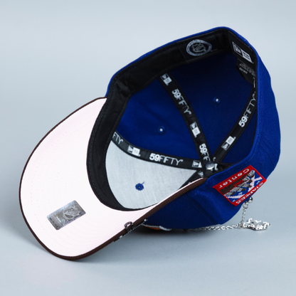 NEW ERA EXCLUSIVE 59FIFTY DARK BLUE/ BROWN LOS ANGELES KINGS W/ STAPLES CENTER SIDE PATCH