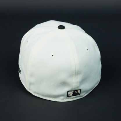 NEW ERA EXCLUSIVE 59FIFTY CHROME/ BLACK ATLANTA BRAVES W/ ATLANTA-FULTON SIDE PATCH