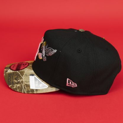 NEW ERA EXCLUSIVE 9FIFTY A-FRAME BLACK/ REALTREE LOS ANGELES DODGERS "HEAVENLY CITY" W/ SHOHEI OHTANI 50-50 CLUB SIDE PATCH *FREE BLIP INCLUDED