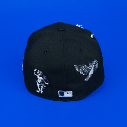 NEW ERA EXCLUSIVE 59FIFTY BLACK NEW YORK YANKEES "HEAVENLY CITY" W/ 1949 WORLD SERIES SIDE PATCH *FREE BLIP INCLUDED