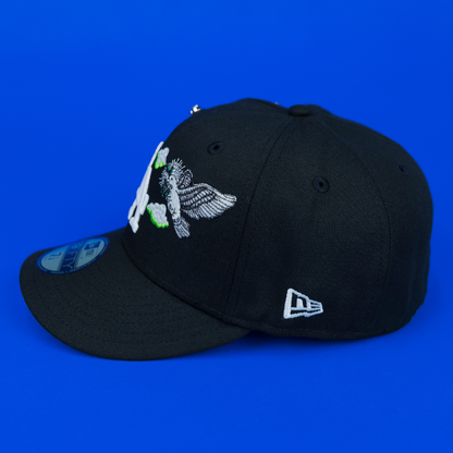 NEW ERA EXCLUSIVE 59FIFTY BLACK LOS ANGELES DODGERS "HEAVENLY CITY" W/ 1984 OLYMPIC SIDE PATCH *FREE BLIP INCLUDED