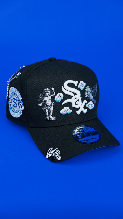 NEW ERA EXCLUSIVE 9FIFTY A-FRAME BLACK CHICAGO WHITE SOX "HEAVENLY CITY" W/ 1917 WORLD SERIES SIDE PATCH *FREE BLIP INCLUDED