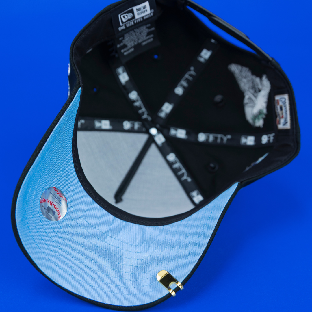 NEW ERA EXCLUSIVE 9FIFTY A-FRAME BLACK OAKLAND ATHLETICS "HEAVENLY CITY" W/ BATTLE OF THE BAY SIDE PATCH *FREE BLIP INCLUDED