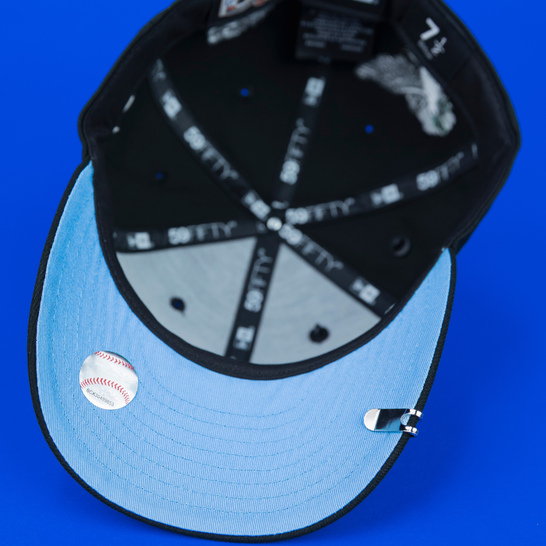 NEW ERA EXCLUSIVE 59FIFTY BLACK OAKLAND ATHLETICS "HEAVENLY CITY" W/ BATTLE OF THE BAY SIDE PATCH *FREE BLIP INCLUDED