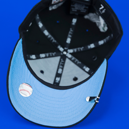 NEW ERA EXCLUSIVE 59FIFTY BLACK OAKLAND ATHLETICS "HEAVENLY CITY" W/ BATTLE OF THE BAY SIDE PATCH *FREE BLIP INCLUDED