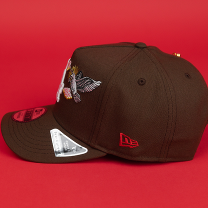 NEW ERA EXCLUSIVE 9FIFTY A-FRAME BROWN LOS ANGELES DODGERS "HEAVENLY CITY" W/ 100TH SNNIVERSARY SIDE PATCH *FREE BLIP INCLUDED