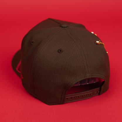 NEW ERA EXCLUSIVE 9FIFTY A-FRAME BROWN LOS ANGELES DODGERS "HEAVENLY CITY" W/ 100TH SNNIVERSARY SIDE PATCH *FREE BLIP INCLUDED