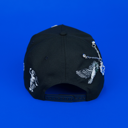 NEW ERA EXCLUSIVE 9FIFTY A-FRAME BLACK NEW YORK YANKEES "HEAVENLY CITY" W/ 1949 WORLD SERIES SIDE PATCH *FREE BLIP INCLUDED