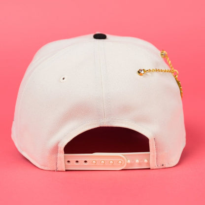 NEW ERA 9FIFTY A-FRAME CHROME/ BLACK CHICAGO WHITE SOX SNAPBACK W/ 100TH ANNIVERSARY SIDE PATCH