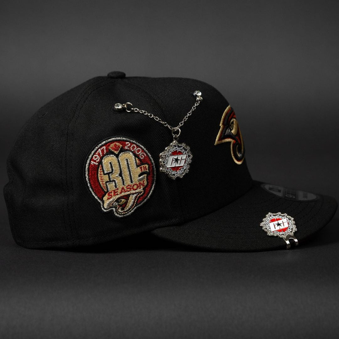 NEW ERA EXCLUSIVE 9FIFTY BLACK TORONTO BLUEJAYS SNAPBACK W/ 30TH SEASON SIDE PATCH