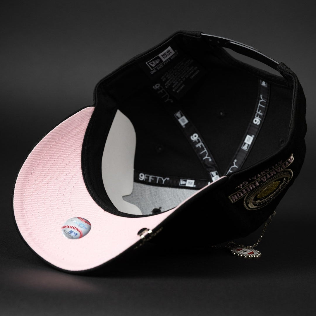 NEW ERA EXCLUSIVE 9FIFTY BLACK ATLANTA BRAVES SNAPBACK W/ ATL-FULTON SIDE PATCH
