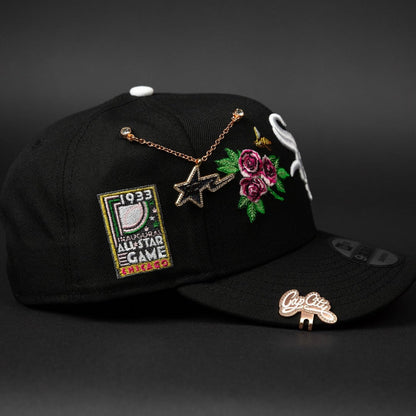 NEW ERA EXCLUSIVE 9FIFTY BLACK CHICAGO WHITE SOX W/ PINK ROSES + ALL STAR GAME SIDE PATCH