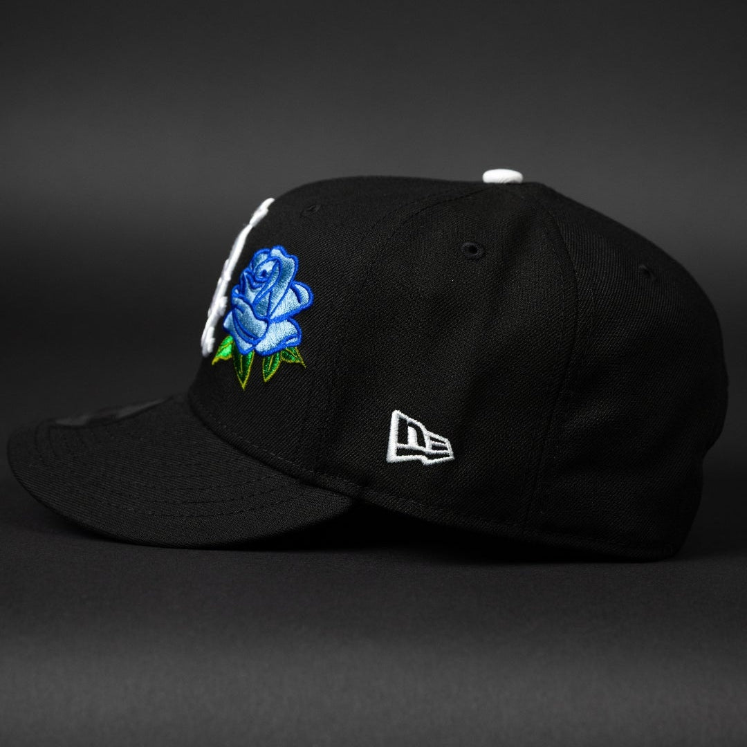 NEW ERA EXCLUSIVE 9FIFTY BLACK CHICAGO WHITE SOX W/ BLUE ROSE + 95TH ANNIVERSARY SIDE PATCH
