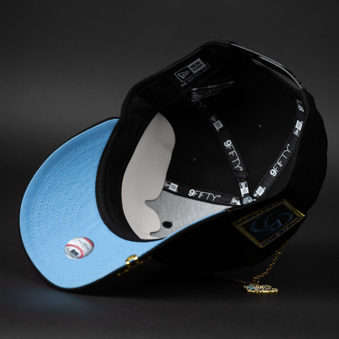 NEW ERA EXCLUSIVE 9FIFTY BLACK CHICAGO WHITE SOX W/ BLUE ROSE + 95TH ANNIVERSARY SIDE PATCH