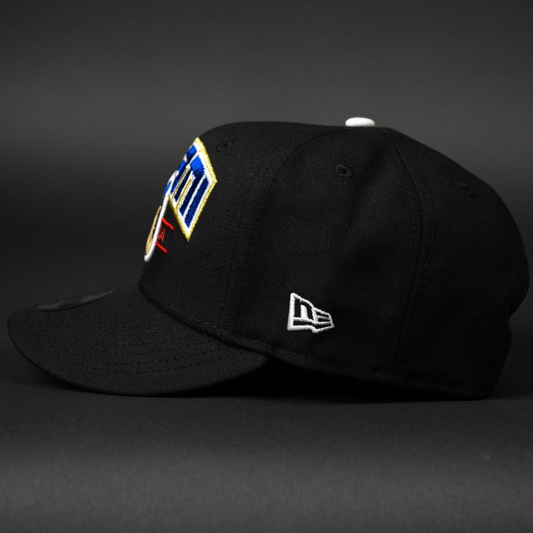 NEW ERA EXCLUSIVE 9FIFTY BLACK LOS ANGELES DODGERS SNAPBACK W/ SHOHEI OHTANI SCRIPT + JAPANESE BLUE BLOSSOM SIDE PATCH