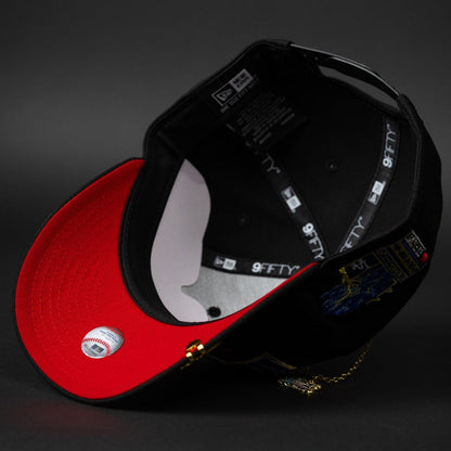 NEW ERA EXCLUSIVE 9FIFTY BLACK LOS ANGELES DODGERS SNAPBACK W/ SHOHEI OHTANI SCRIPT + JAPANESE BLUE BLOSSOM SIDE PATCH