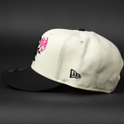 NEW ERA EXCLUSIVE 9FIFTY CHROME/ BLACK CHICAGO WHITE SOX SNAPBACK W/ PINK ROSE + ALL STAR YEARS SIDE PATCH
