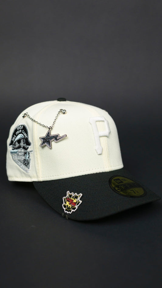 NEW ERA EXCLUSIVE 59FIFTY CHROME/ BLACK PITTSBURGH PIRATES W/ 1959 ALL STAR GAME SIDE PATCH