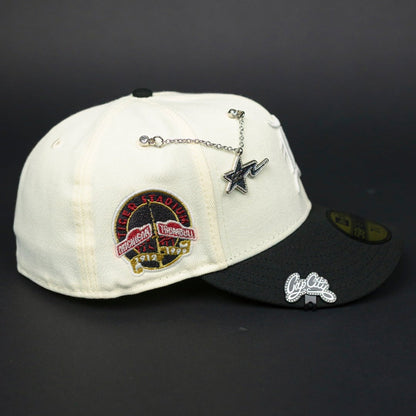NEW ERA EXCLUSIVE 59FIFTY CHROME/ BLACK DETROIT TIGERS W/ TIGER STADIUM SIDE PATCH