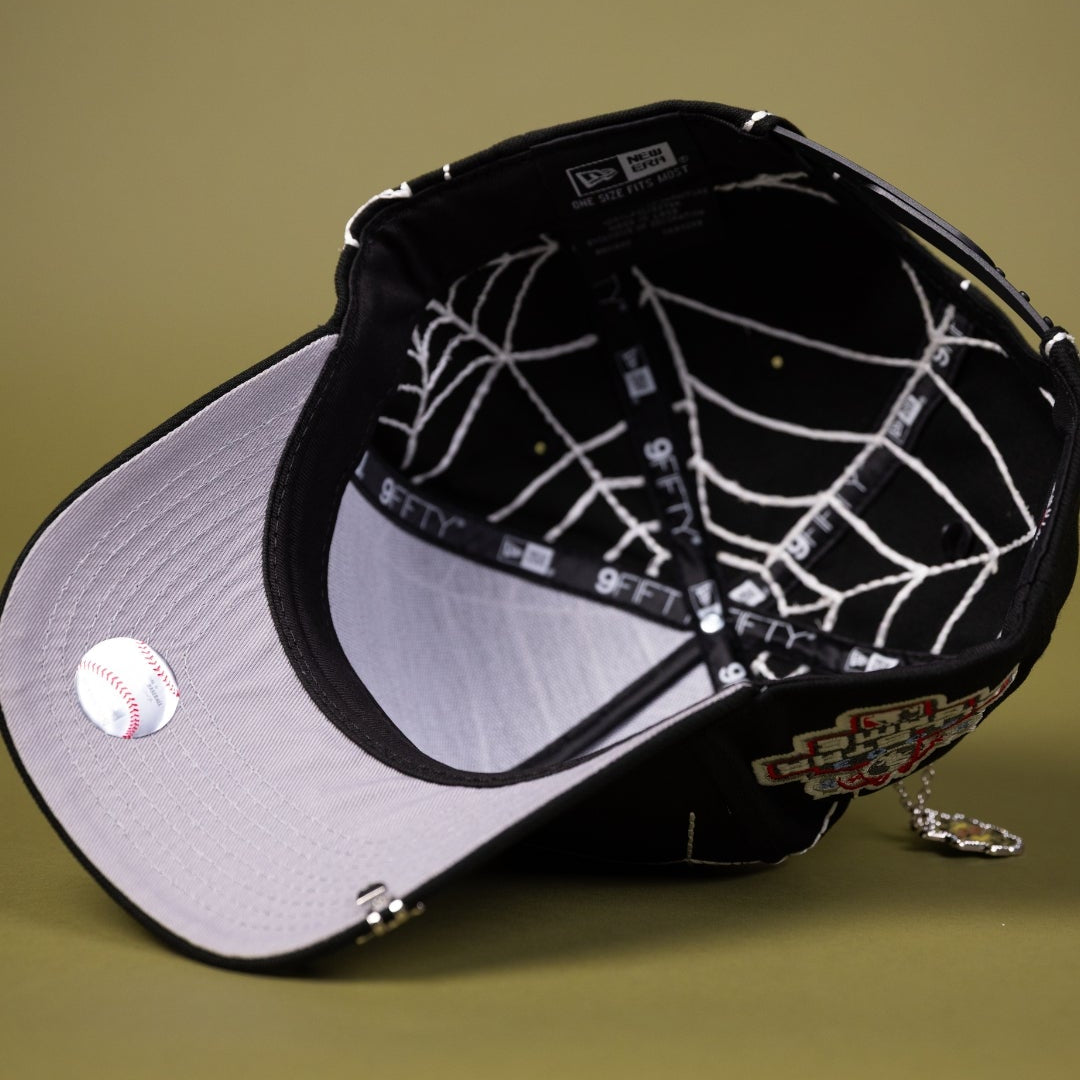 NEW ERA EXCLUSIVE 9FIFTY A-FRAME BLACK CHICAGO WHITE SOX SNAPBACK W/ SPIDER WEB + 2003 ALL STAR GAME SIDE PATCH