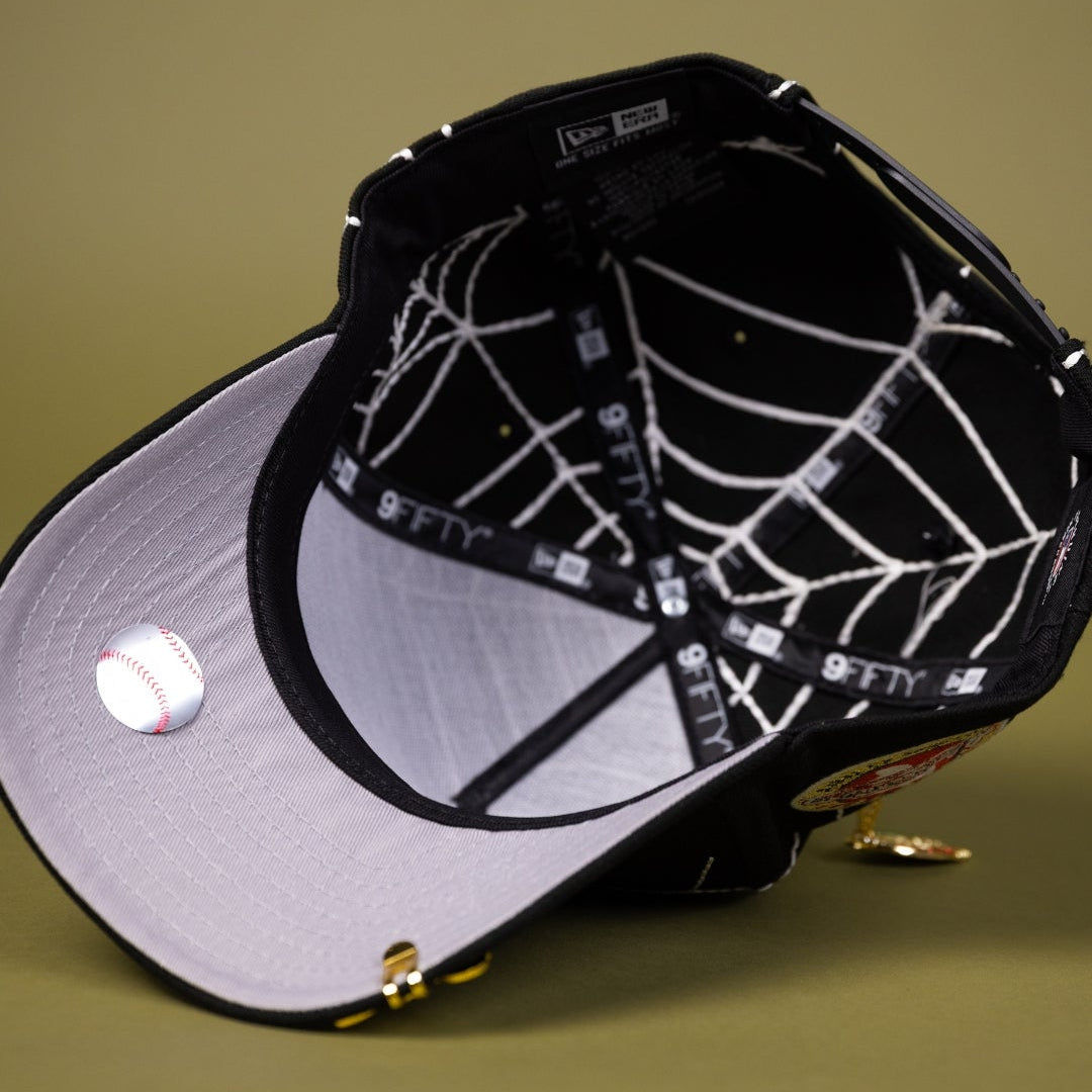 NEW ERA EXCLUSIVE 9FIFTY A-FRAME BLACK HOUSTON ASTROS W/ SPIDER WEB + 45TH ANNIVERSARY SIDE PATCH