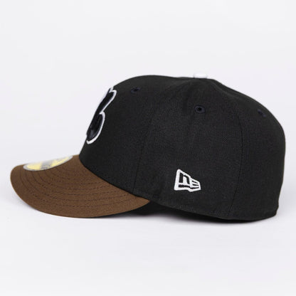 NEW ERA EXCLUSIVE 59FIFTY BLACK/ BROWN MONTREAL EXPOS W/ 25TH ANNIVERSARY SIDE PATCH