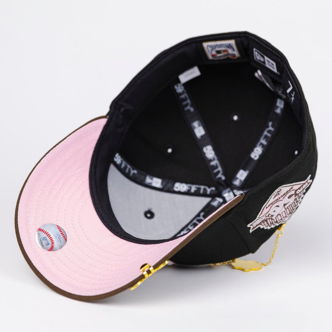 NEW ERA EXCLUSIVE 59FIFTY BLACK/ BROWN BALTIMORE ORIOLES W/ 50TH ANNIVERSARY SIDE PATCH
