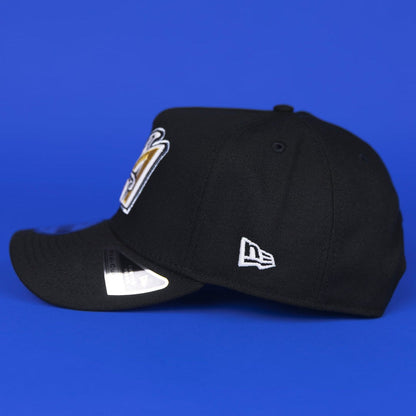 NEW ERA 9FIFTY A-FRAME BLACK ANAHEIM ANGELS SNAPBACK W/ 50TH ANNIVERSARY SIDE PATCH