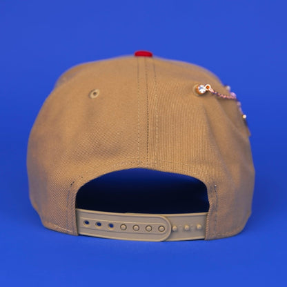 NEW ERA 9FIFTY A-FRAME CAMEL BROWN LOS ANGELES KINGS SNAPBACK W/ 40TH ANNIVERSARY SIDE PATCH