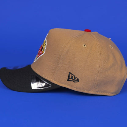 NEW ERA 9FIFTY A-FRAME CAMEL BROWN LOS ANGELES KINGS SNAPBACK W/ 40TH ANNIVERSARY SIDE PATCH