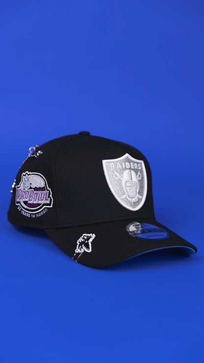 NEW ERA 9FIFTY A-FRAME BLACK LAS VEGAS RAIDERS SNAPBACK W/ PRO BOWL SIDE PATCH
