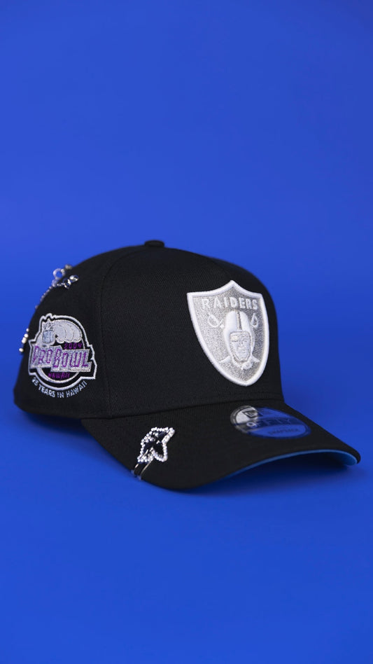 NEW ERA 9FIFTY A-FRAME BLACK LAS VEGAS RAIDERS SNAPBACK W/ PRO BOWL SIDE PATCH