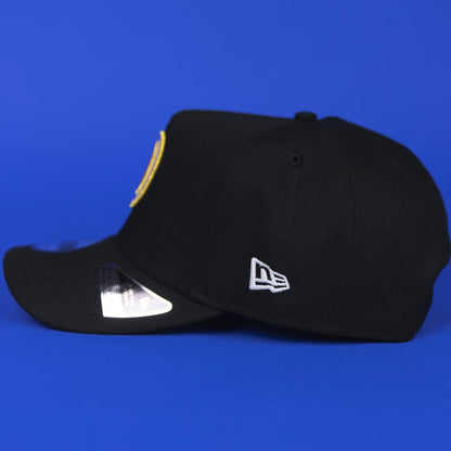 NEW ERA 9FIFTY A-FRAME BLACK LOS ANGELES DODGERS SNAPBACK W/ WORLD SERIES CHAMPIONS SIDE PATCH