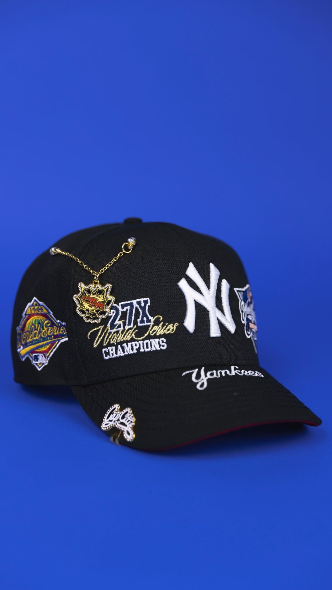 NEW ERA EXCLUSIVE 9FIFTY BLACK NEW YORK YANKEES SNAPBACK W/ WORLD SERIES EMBROIDERY PATCHES