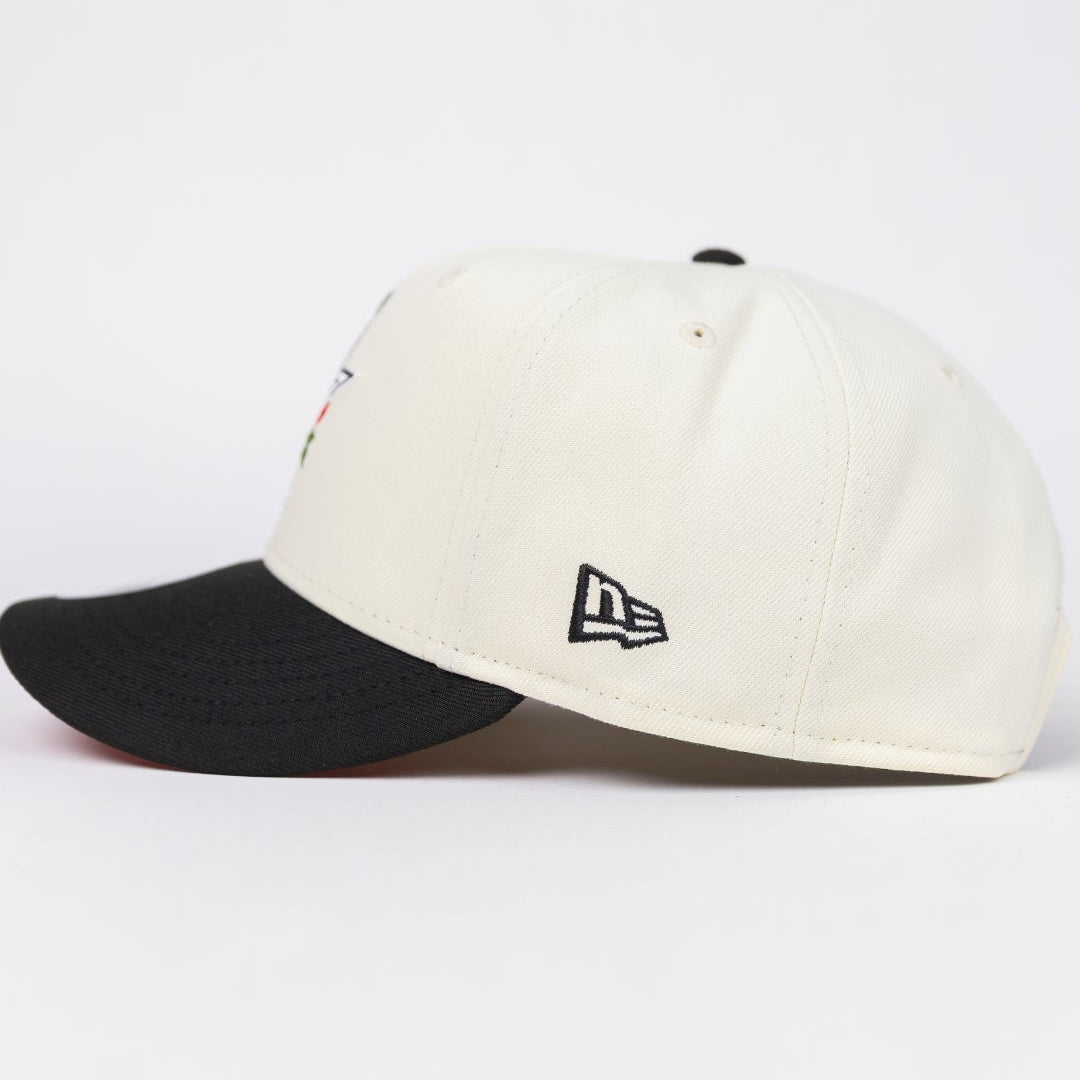 NEW ERA EXCLUSIVE 9FIFTY CHROME/ BLACK HOUSTON ASTROS SNAPBACK W/ RED ROSES + 35TH ANNIVERSARY SIDE PATCH