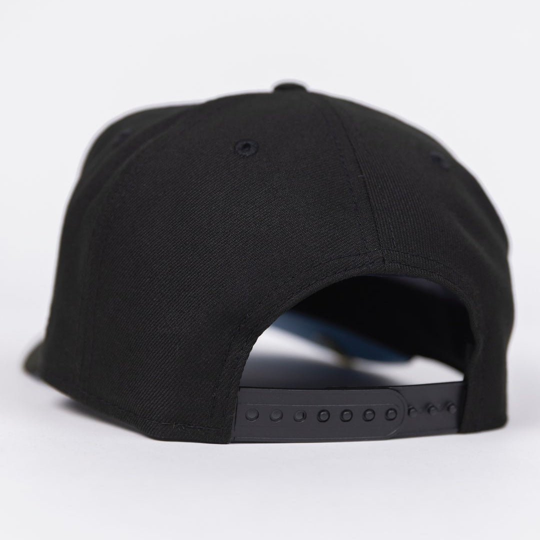 NEW ERA EXCLUSIVE 9FIFTY BLACK PITTSBURGH PIRATES SNAPBACK W/ SNOWFLAKES + THREE RIVERS STADIUM SIDE PATCH