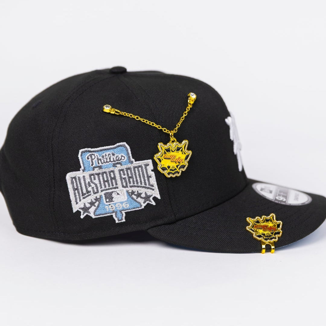 NEW ERA EXCLUSIVE 9FIFTY BLACK PHILADELPHIA PHILLIES SNAPBACK W/ SNOWFLAKES + ALL STAR GAMESIDE PATCH