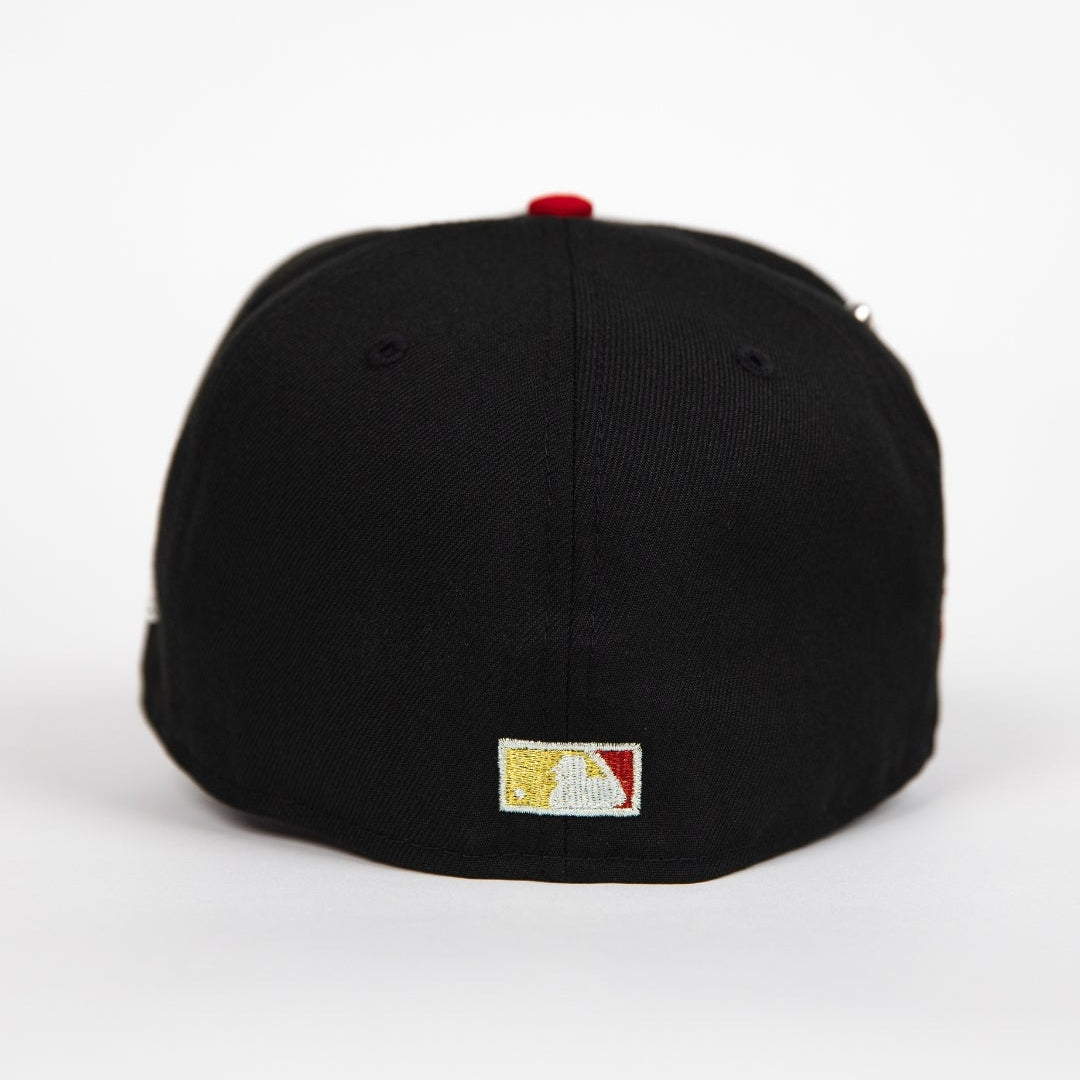 NEW ERA EXCLUSIVE 59FIFTY BLACK/ BROWN ANAHEIM ANGELS "CITY OF ANGELS" W/ ALL STAR GAME SIDE PATCH