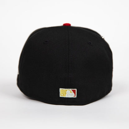 NEW ERA EXCLUSIVE 59FIFTY BLACK/ BROWN ANAHEIM ANGELS "CITY OF ANGELS" W/ ALL STAR GAME SIDE PATCH