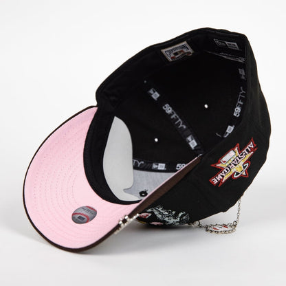 NEW ERA EXCLUSIVE 59FIFTY BLACK/ BROWN ANAHEIM ANGELS "CITY OF ANGELS" W/ ALL STAR GAME SIDE PATCH