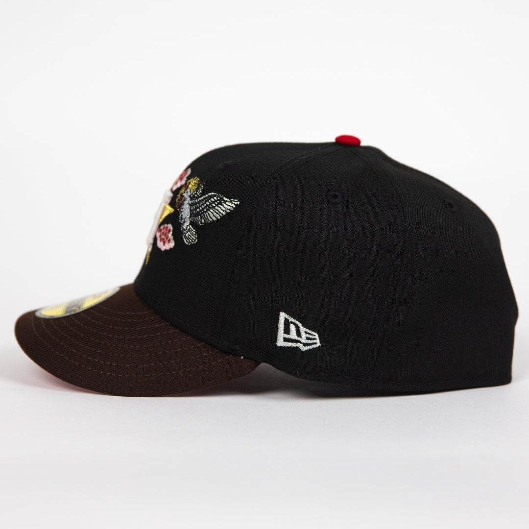 NEW ERA EXCLUSIVE 59FIFTY BLACK/ BROWN HOUSTON ASTROS "CITY OF ANGELS" W/ CACTI PARK SIDE PATCH