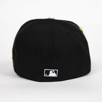 NEW ERA EXCLUSIVE 59FIFTY BLACK/ BROWN LOS ANGELES DODGERS "CITY OF ANGELS" W/ 50TH ANNIVERSARY SIDE PATCH