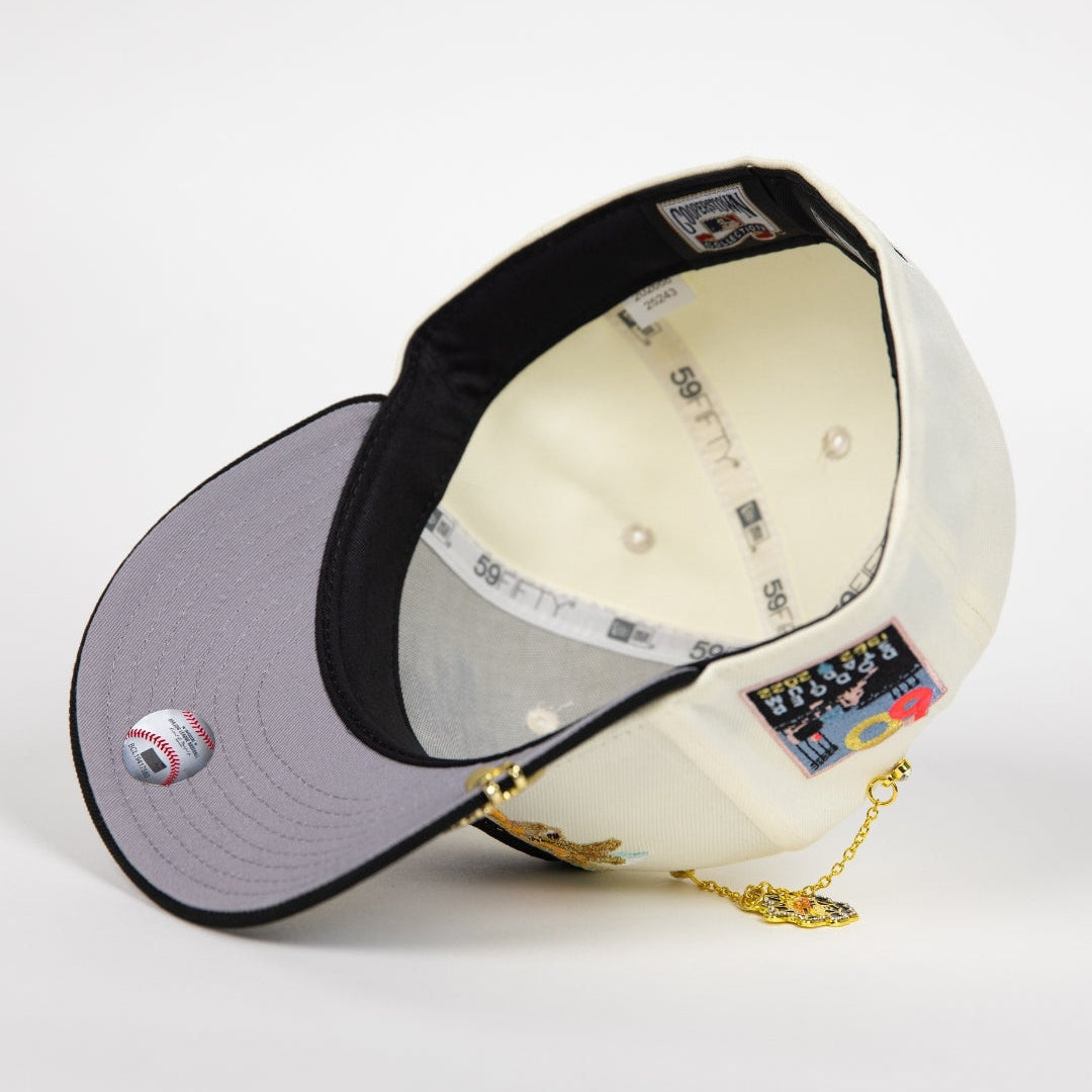 NEW ERA EXCLUSIVE 59FIFTY CHROME/ BLACK LOS ANGELES DODGERS "CITY OF ANGELS" W/ 60TH ANNIVERSARY SIDE PATCH