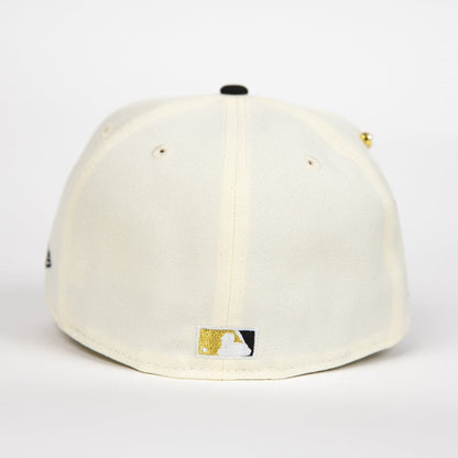 NEW ERA EXCLUSIVE 59FIFTY CHROME/ BLACK LOS ANGELES DODGERS "CITY OF ANGELS" W/ 60TH ANNIVERSARY SIDE PATCH