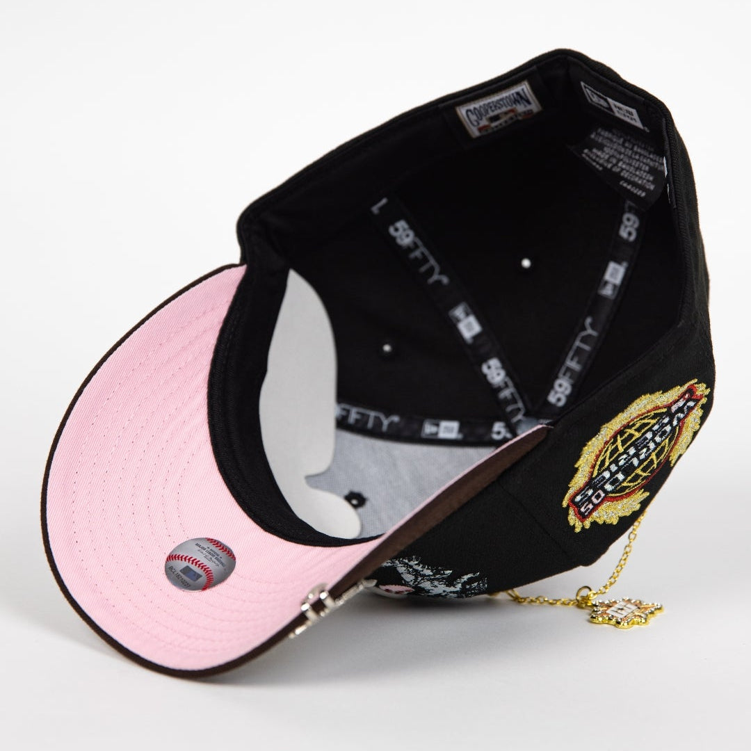 NEW ERA EXCLUSIVE 59FIFTY BLACK/ BROWN CHICAGO WHITE SOX "CITY OF ANGELS" W/ WORLD SERIES SIDE PATCH